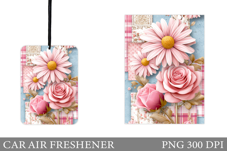 Floral Car Air Freshener. Flowers Car Air Freshener Design