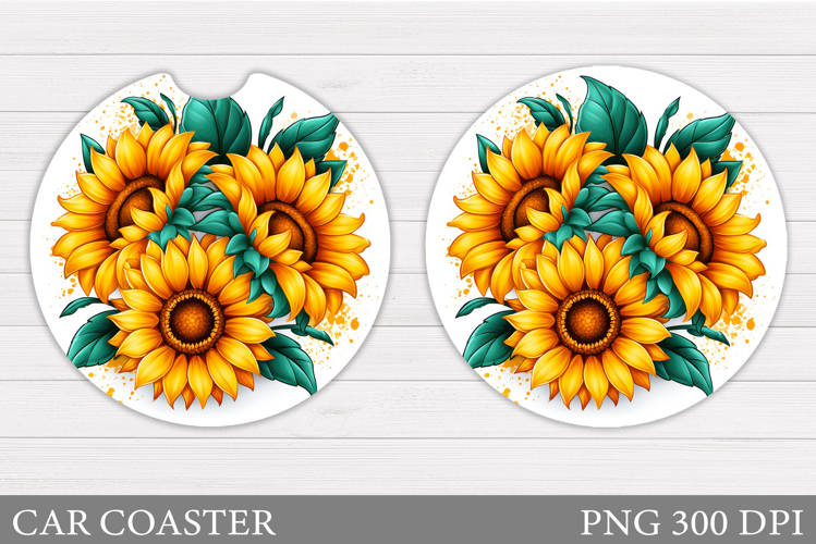 Flowers Car Coaster Design. Flowers Coaster Sublimation