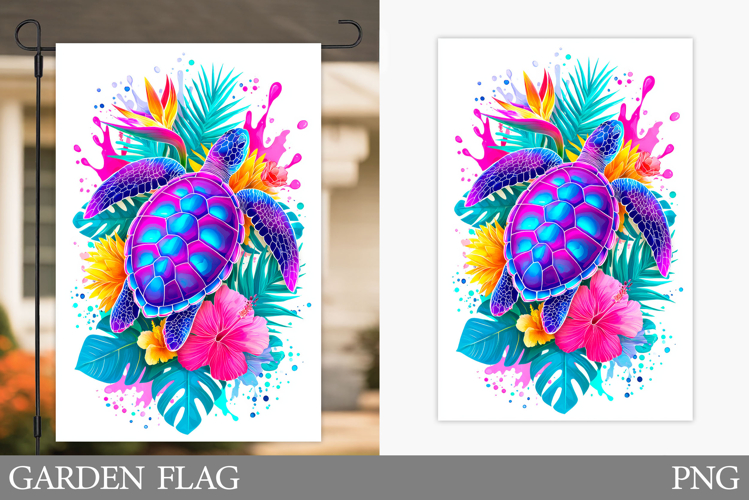 Sea Turtle Garden Flag Design. Sea Garden Flag Sublimation