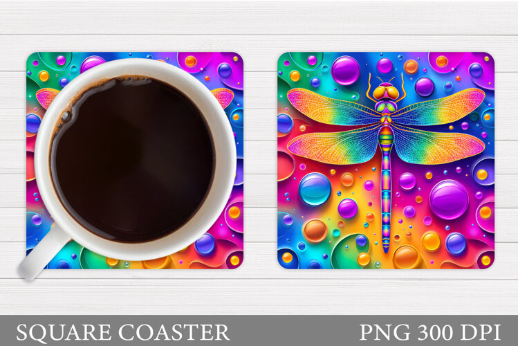 Dragonfly Coaster Design. Dragonfly Sublimation example image 1