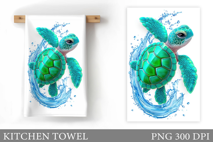 Turtle Kitchen Towel Design. Sea Turtle Sublimation