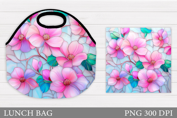 Floral Lunch Bag Sublimation. Flowers Lunch Bag Design
