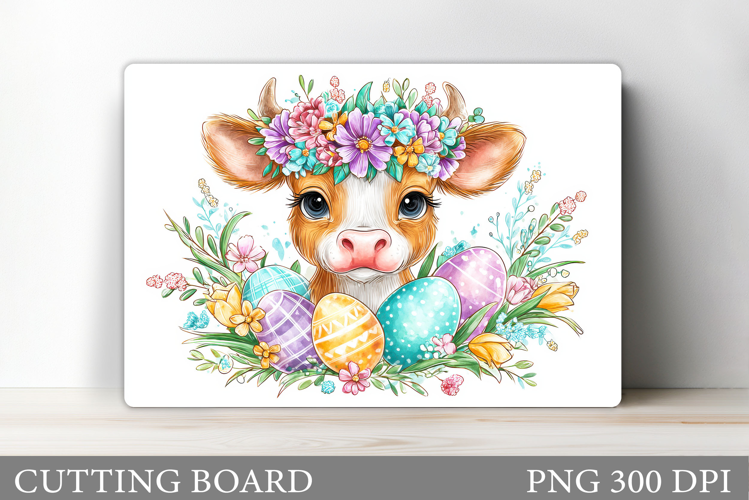 Easter Cow Cutting Board. Easter Cutting Board Sublimation