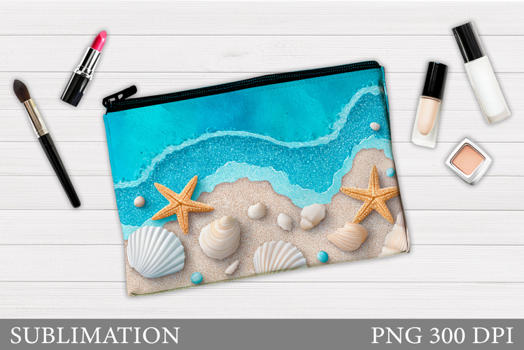 Sea Cosmetics Bag Design. Sea Makeup Bag Sublimation
