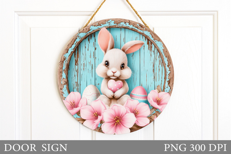 Easter Bunny Door Sign. Spring Door Sign Design