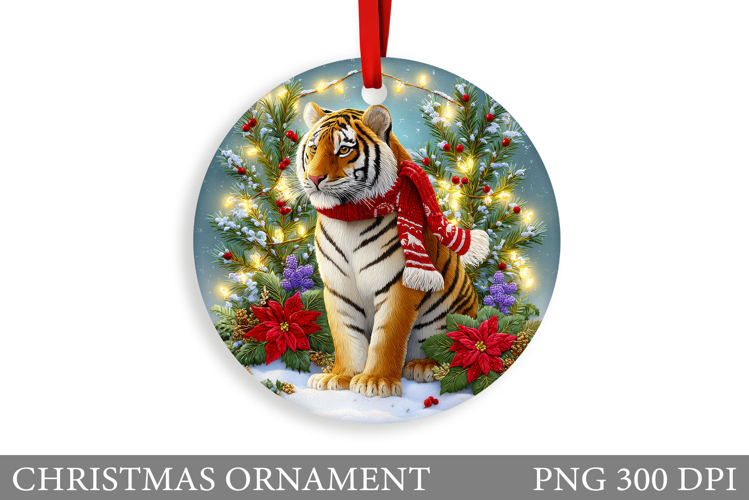 Cute Tiger Christmas Ornament. Christmas Ornament Design