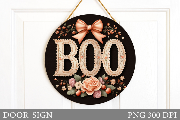 Boo Door Sign Design. Halloween Door Sign Sublimation