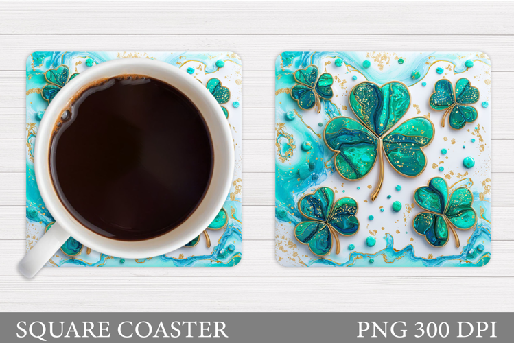 St Patrick Clover Coaster. St Patrick Coaster Design