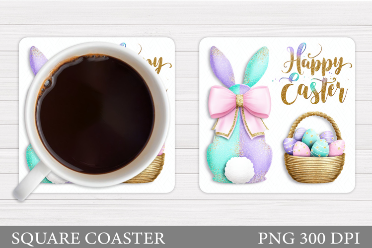 Easter Bunny Coaster Design. Easter Coaster Sublimation