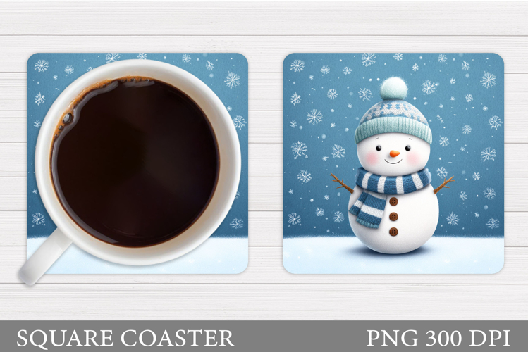 Cute Snowman Coaster Design. Christmas Coaster Sublimation