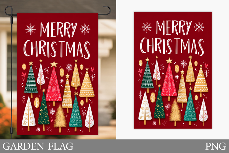 Merry Christmas Garden Flag. Christmas Garden Flag Design