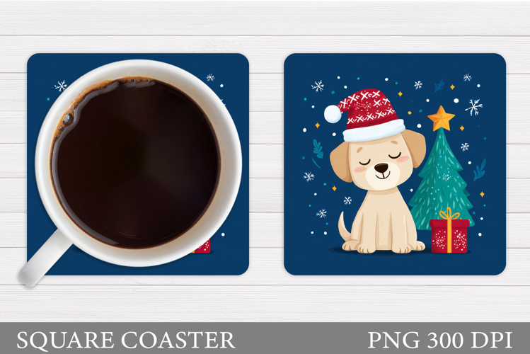 Christmas Dog Coaster. Christmas Coaster Sublimation