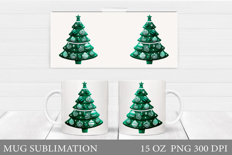 Christmas Tree Mug Sublimation. Christmas Tree Mug Design example image 1