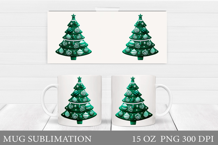 Christmas Tree Mug Sublimation. Christmas Tree Mug Design