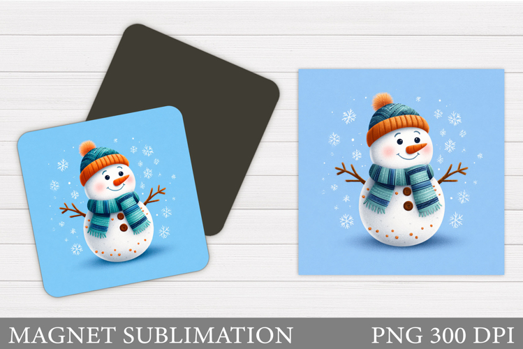 Snowman Magnet Sublimation. Christmas Magnet Design