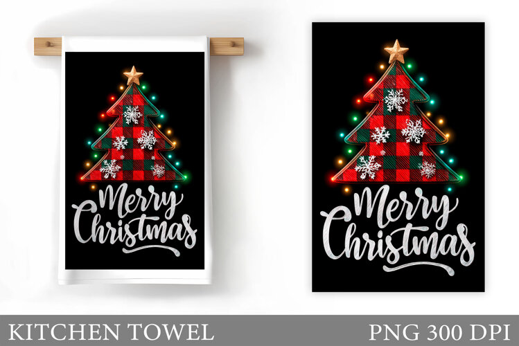 Christmas Tree Kitchen Towel. Christmas Deer Kitchen Towel example image 1