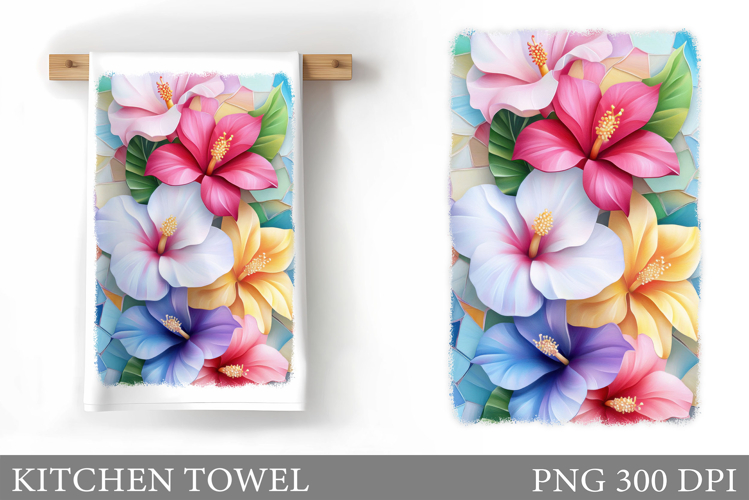 Flowers Kitchen Towel. Floral Kitchen Towel Design