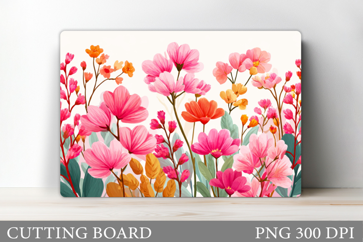 Wildflowers Cutting Board. Flowers Cutting Board Sublimation