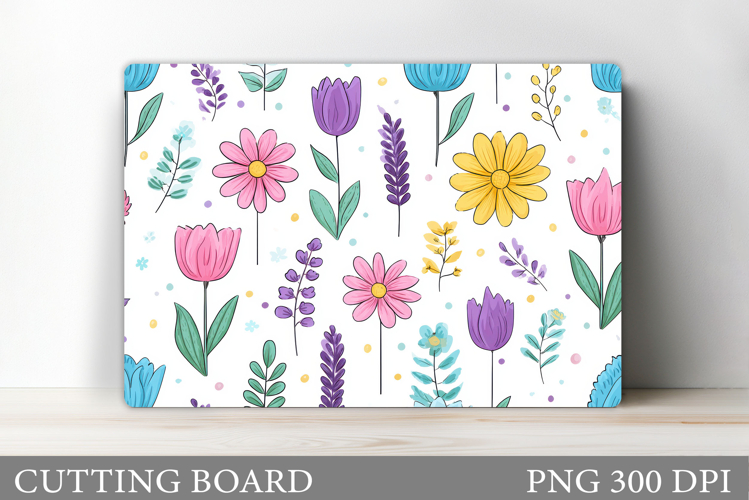 Floral Cutting Board Design. Flowers Cutting Board
