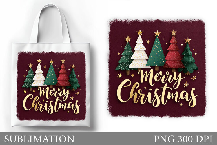 Christmas Tree Tote Bag. Christmas Tote Bag Sublimation example image 1