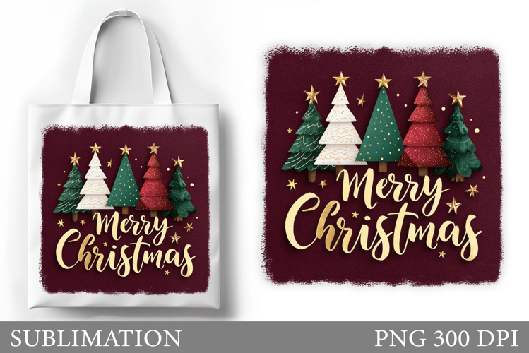 Christmas Tree Tote Bag. Christmas Tote Bag Sublimation