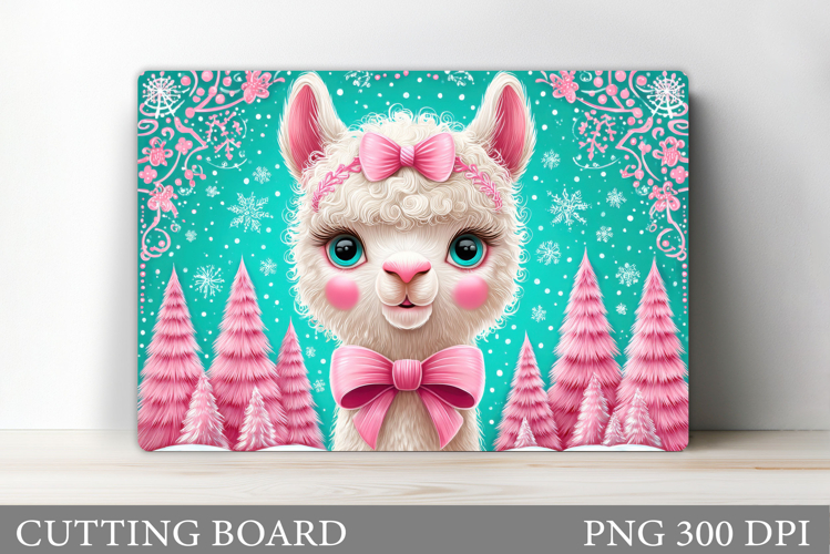Christmas Lama Cutting Board. Christmas Cutting Board