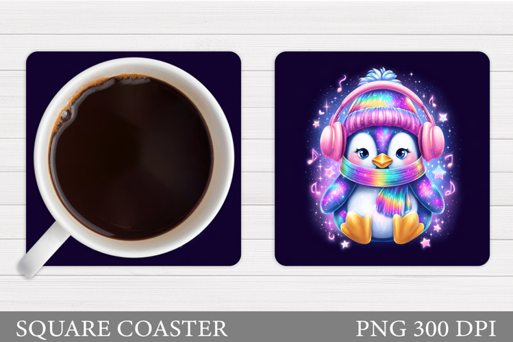 Christmas Penguin Coaster. Christmas Coaster Design