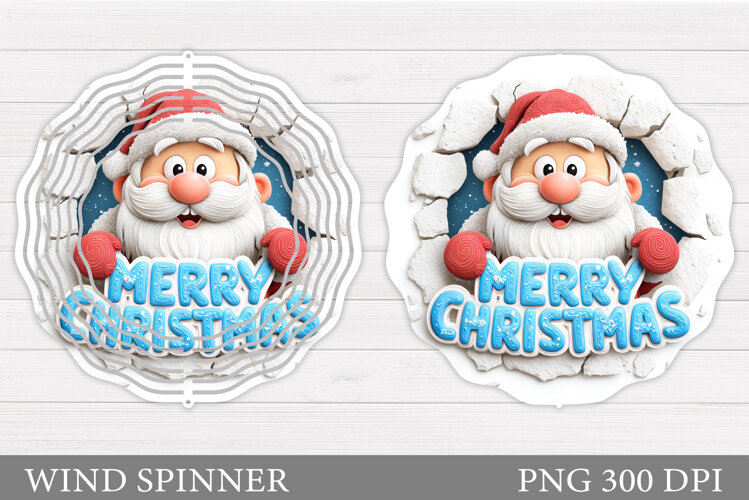 Santa Claus Wind Spinner. Christmas Wind Spinner Sublimation example image 1