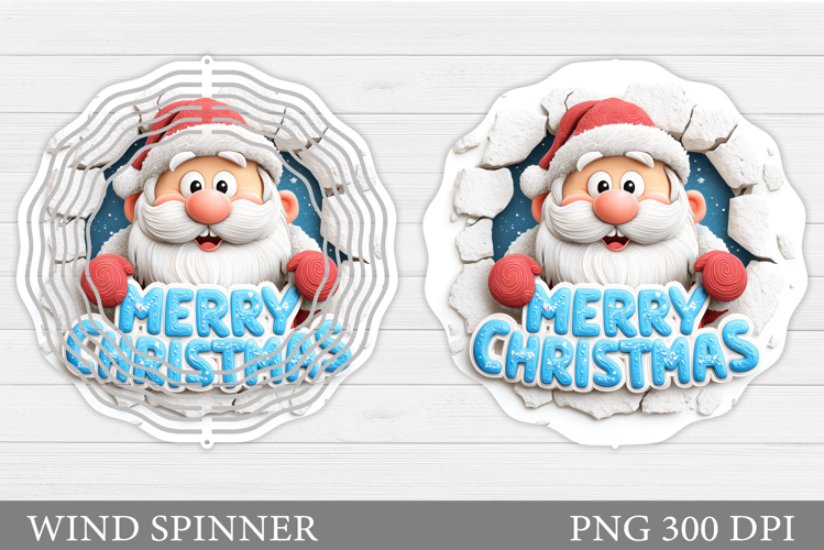 Santa Claus Wind Spinner. Christmas Wind Spinner Sublimation