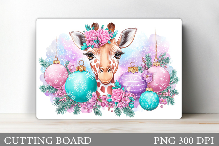 Christmas Giraffe Cutting Board. Christmas Cutting Board