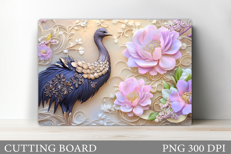 Ostrich Cutting Board Design. Ostrich Sublimation