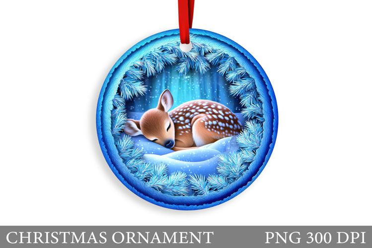 Cute Deer Christmas Ornament. Christmas Deer Ornament Design