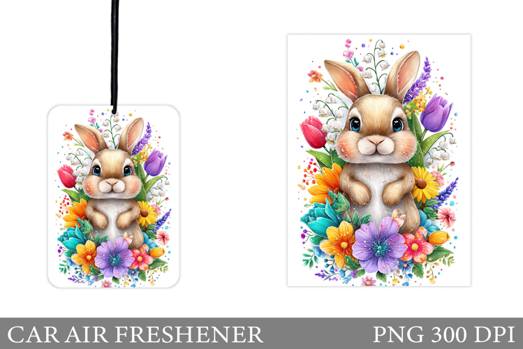 Cute Bunny Car Air Freshener Design. Cute Bunny Sublimation