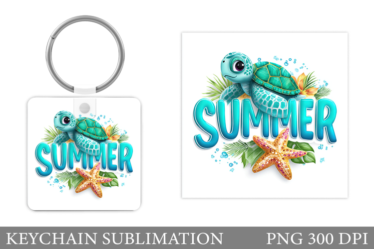 Turtle Keychain Sublimation. Turtle Keychain Design