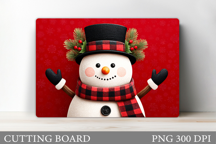 Cute Snowman Cutting Board. Winter Cutting Board Sublimation