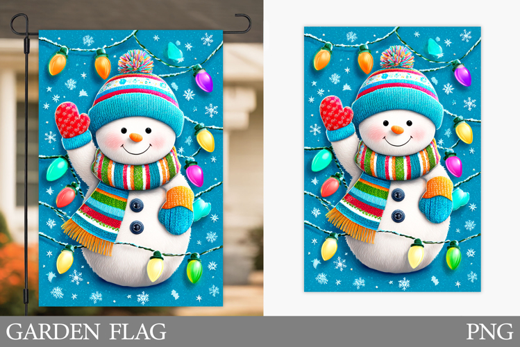 Snowman Garden Flag. Christmas Garden Flag Sublimation