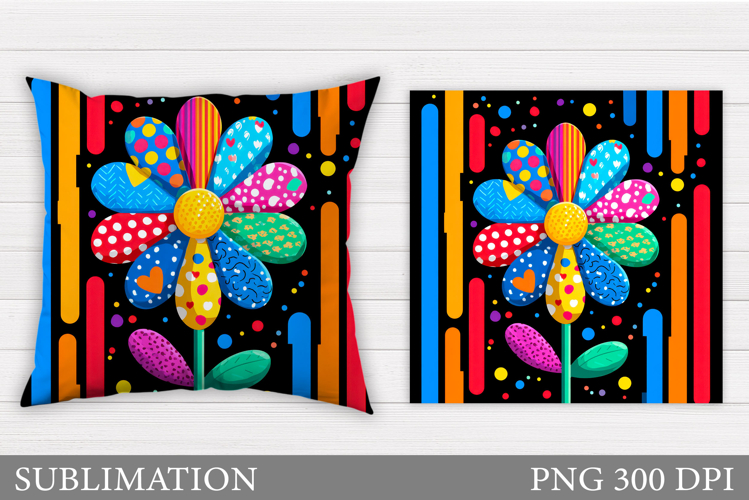 Flower Pillow Design. Floral Pillow Sublimation