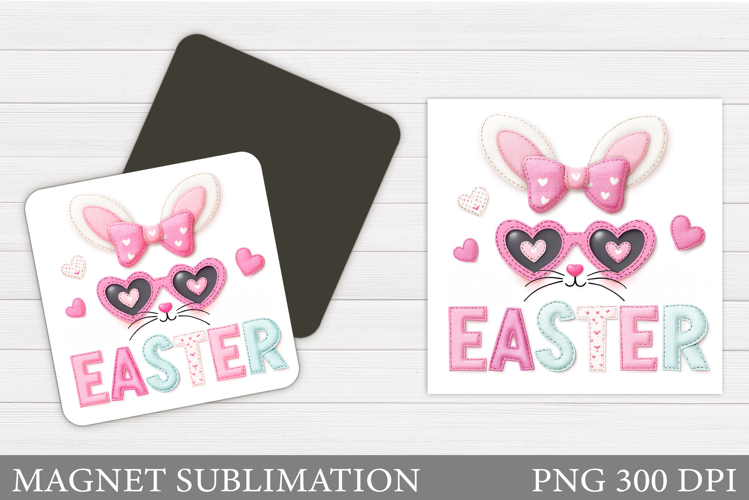 Happy Easter Magnet Design. Easter Bunny Magnet Sublimation