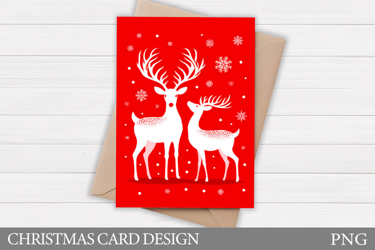 Christmas Deer Card Printable. Christmas Card Design