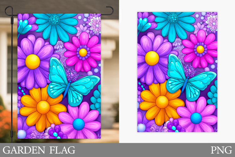 Butterfly Garden Flag Design. Butterfly Sublimation