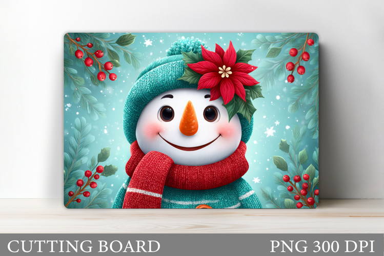 Christmas Cutting Board. Snowman Cutting Board Sublimation