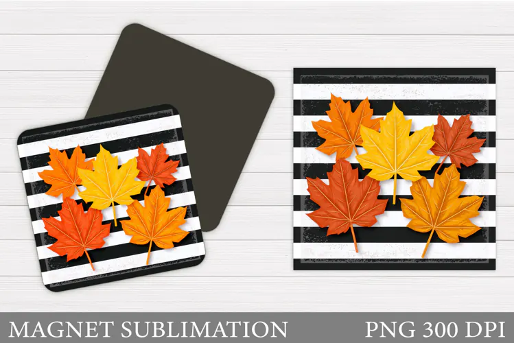 Fall Leaves Magnet Design. Fall Magnet Sublimation