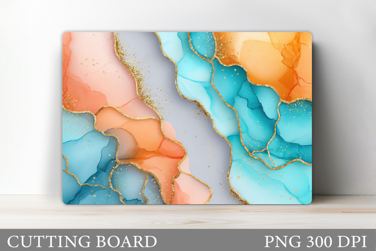 Alcohol Ink Cutting Board. Abstract Kitchen Cutting Board