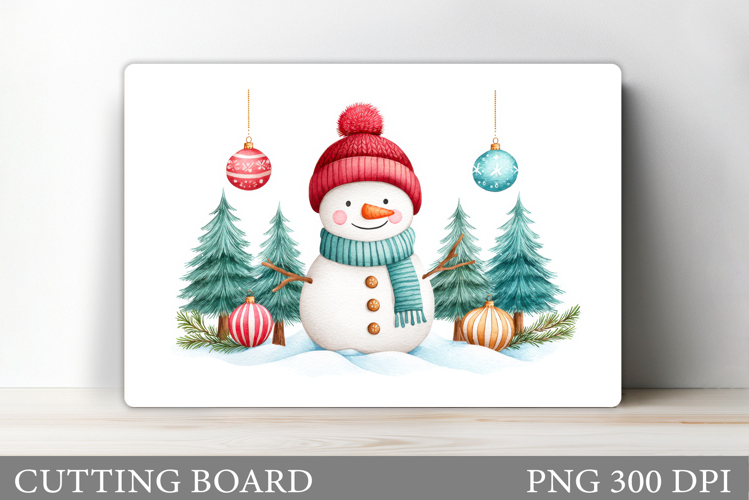Cute Snowman Cutting Board. Christmas Cutting Board Design