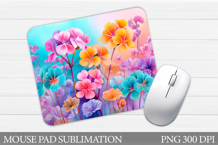 Flowers Mouse Pad Sublimation. Floral Mouse Pad Design