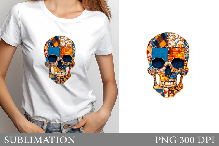 Skull Sublimation. Halloween Skull T-Shirt Design
