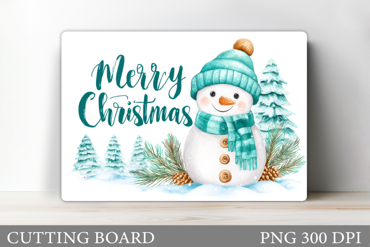 Christmas Cutting Board. Snowman Cutting Board Sublimation