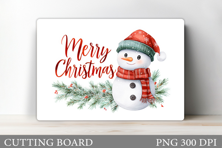 Christmas Cutting Board. Snowman Cutting Board Sublimation