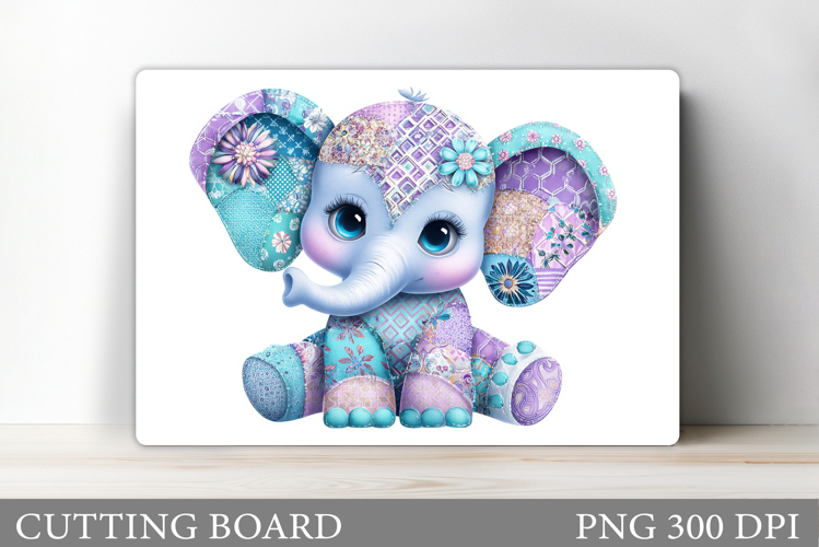 Patchwork Elephant Cutting Board. Elephant Sublimation