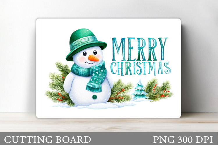 Christmas Cutting Board. Snowman Cutting Board Sublimation